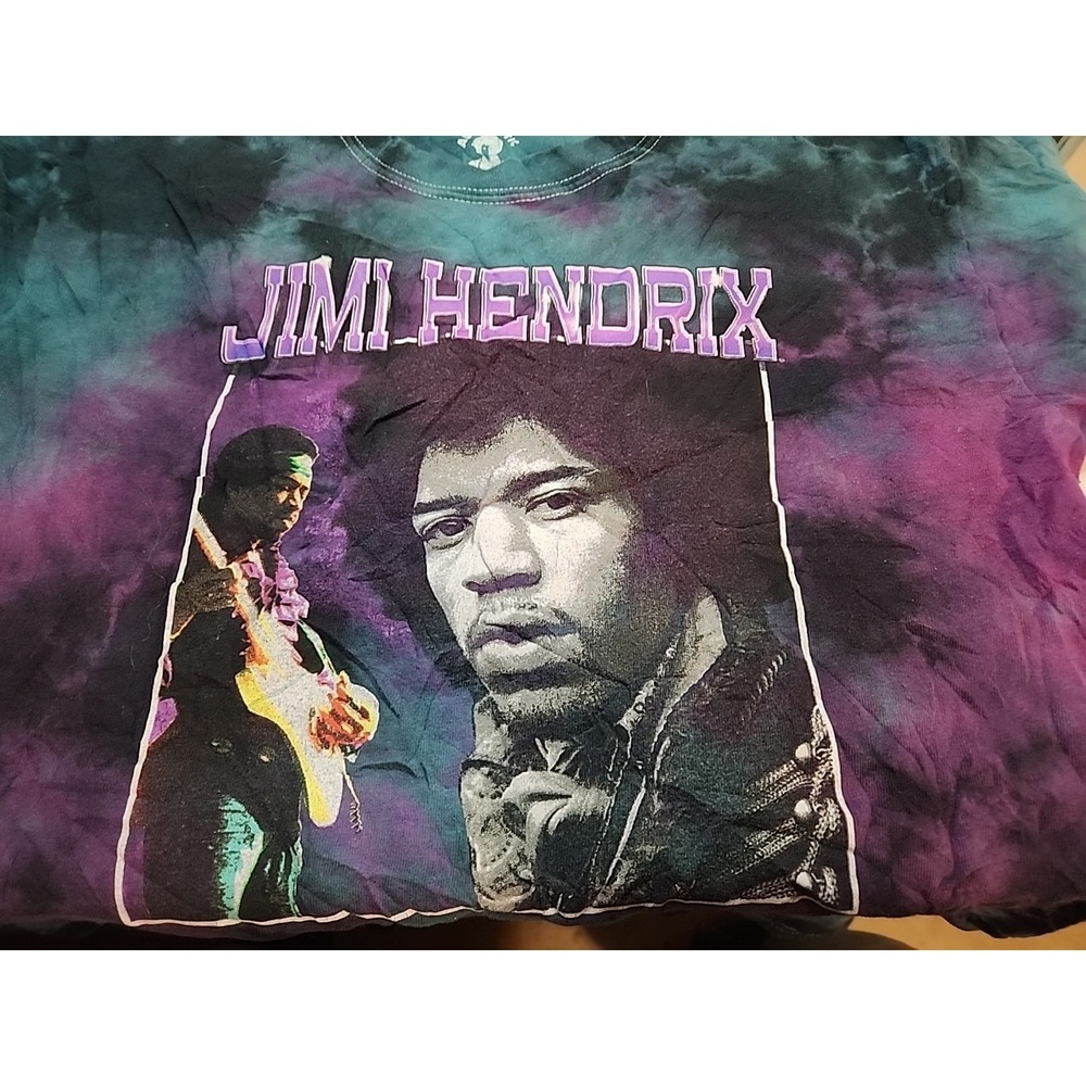 Jimi Hendrix Short Sleeve Crew Neck Graphic‎ Print Tie Dye Shirt
